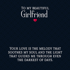 Havijo Forever Love Necklace with a personalized "My Beautiful Girlfriend" jewelry card, elegant and romantic jewelry gift.